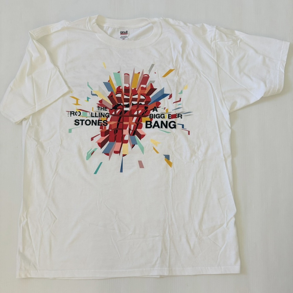 Vtg 2005 Rolling Stones Bigger Bang Concert Tour White T Shirt 2XL EUC/NWOT